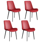 Sloped Armless Leather Upholstered Parsons Dining Chair