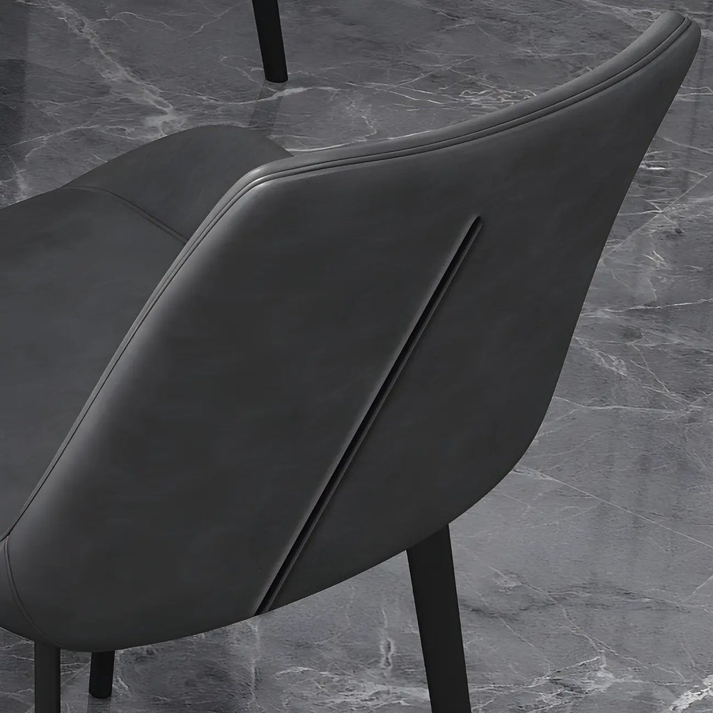 Sloped Armless Leather Upholstered Parsons Dining Chair