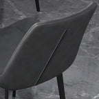 Sloped Armless Leather Upholstered Parsons Dining Chair