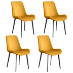 Sloped Armless Leather Upholstered Parsons Dining Chair