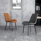 Sloped Armless Leather Upholstered Parsons Dining Chair