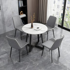 Sloped Armless Leather Upholstered Parsons Dining Chair