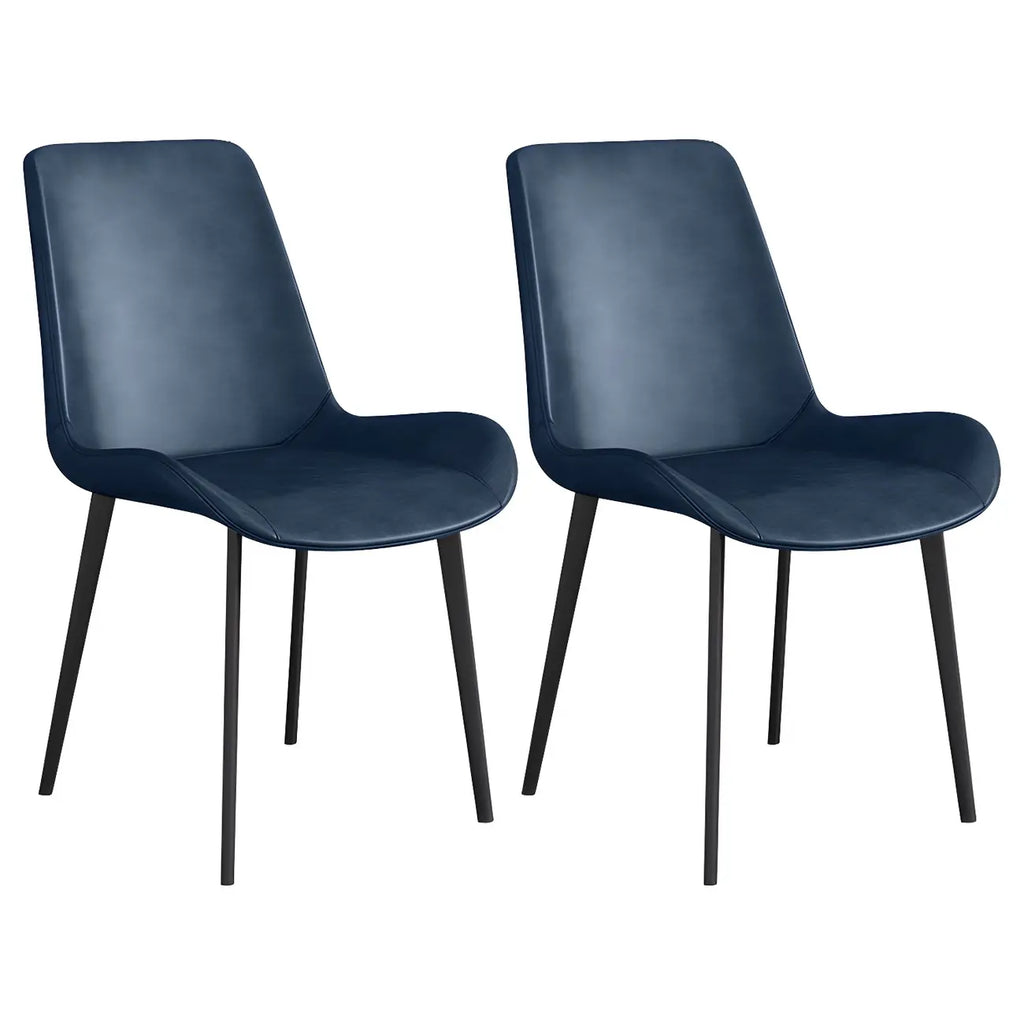 Sloped Armless Leather Upholstered Parsons Dining Chair