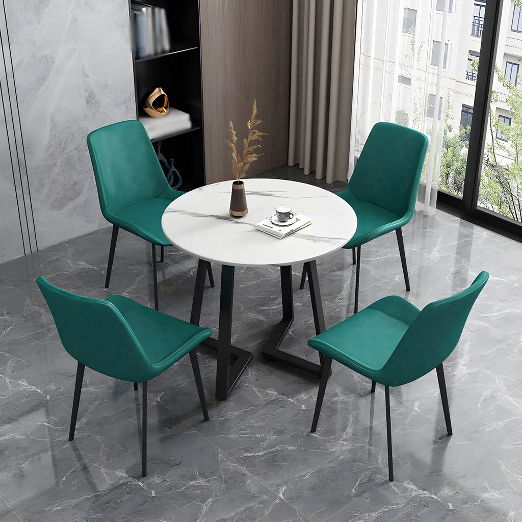 Sloped Armless Leather Upholstered Parsons Dining Chair