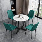 Sloped Armless Leather Upholstered Parsons Dining Chair