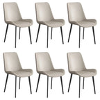 Sloped Armless Leather Upholstered Parsons Dining Chair