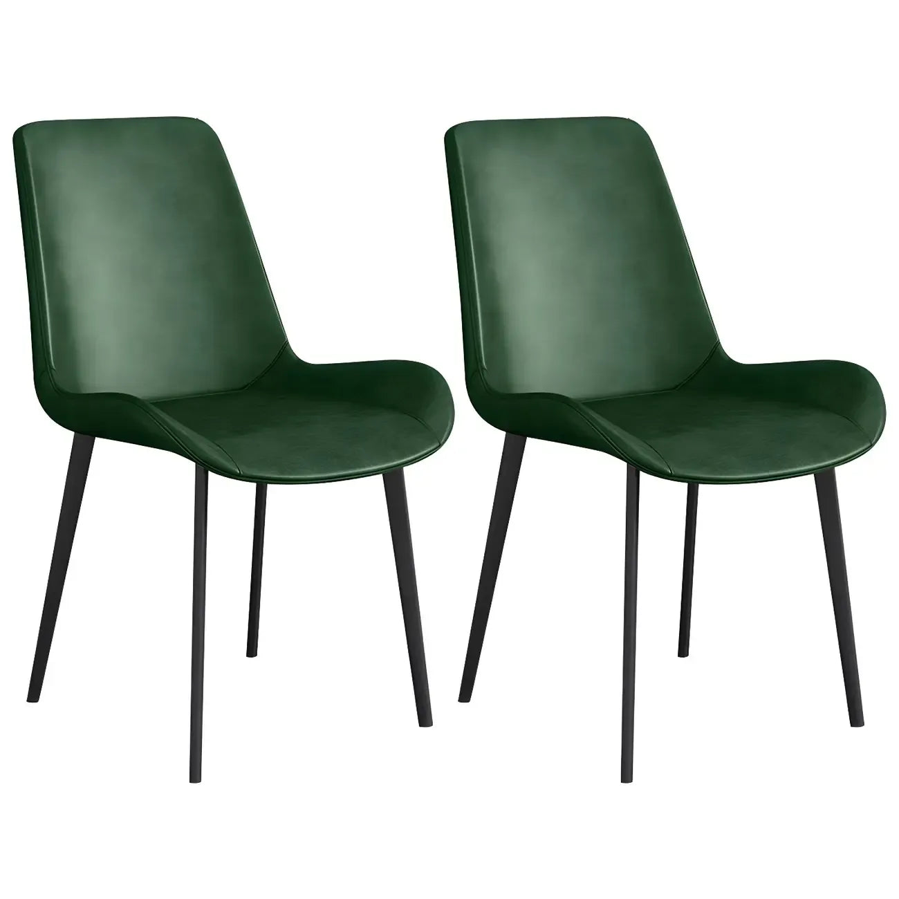 Sloped Armless Leather Upholstered Parsons Dining Chair