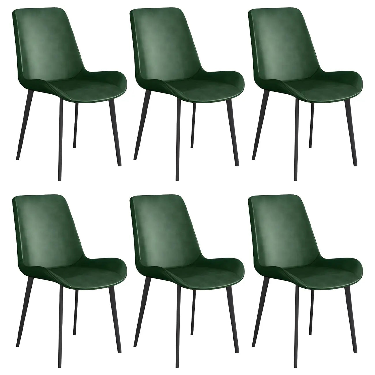 Sloped Armless Leather Upholstered Parsons Dining Chair