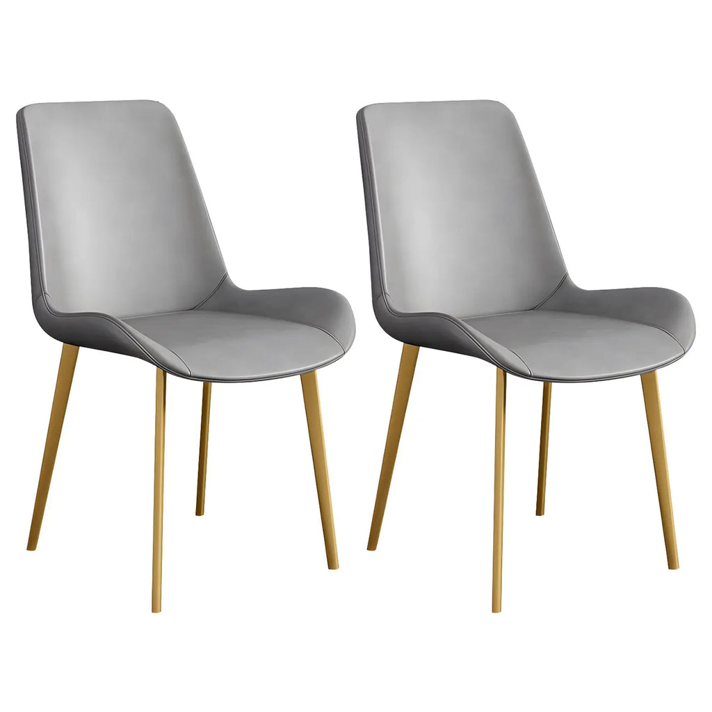 Sloped Armless Leather Upholstered Parsons Dining Chair