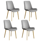 Sloped Armless Leather Upholstered Parsons Dining Chair