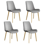 Sloped Armless Leather Upholstered Parsons Dining Chair