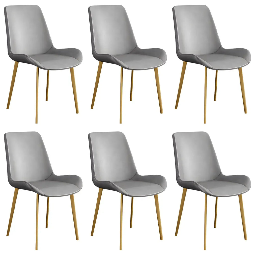 Sloped Armless Leather Upholstered Parsons Dining Chair