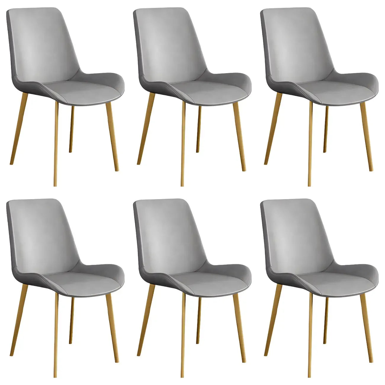Sloped Armless Leather Upholstered Parsons Dining Chair