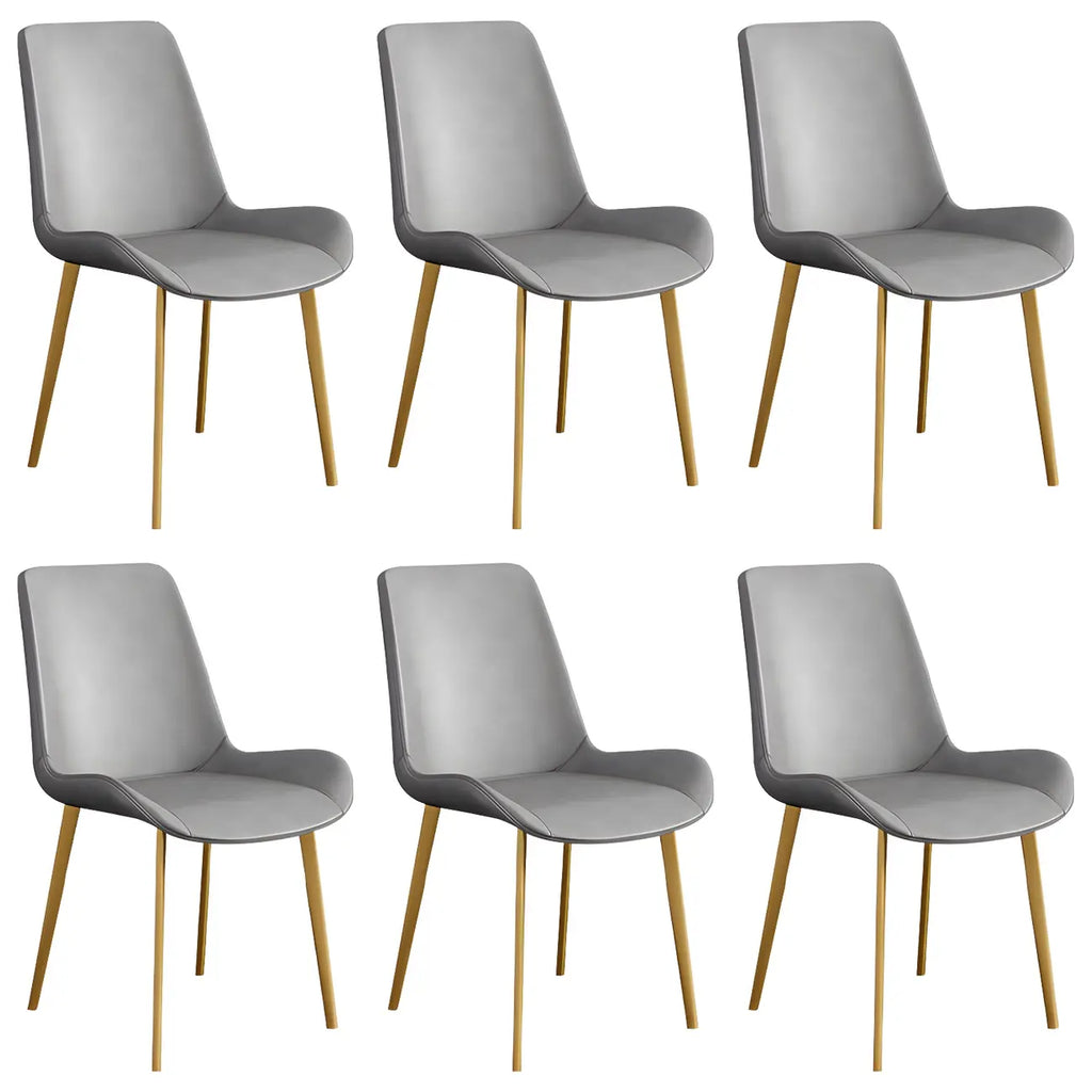 Sloped Armless Leather Upholstered Parsons Dining Chair