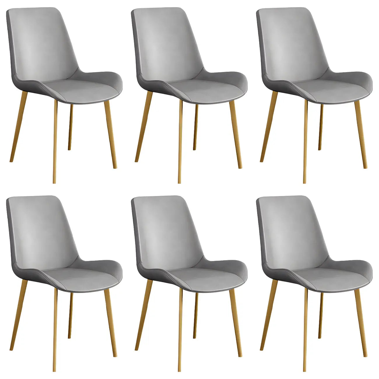 Sloped Armless Leather Upholstered Parsons Dining Chair