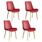 Sloped Armless Leather Upholstered Parsons Dining Chair
