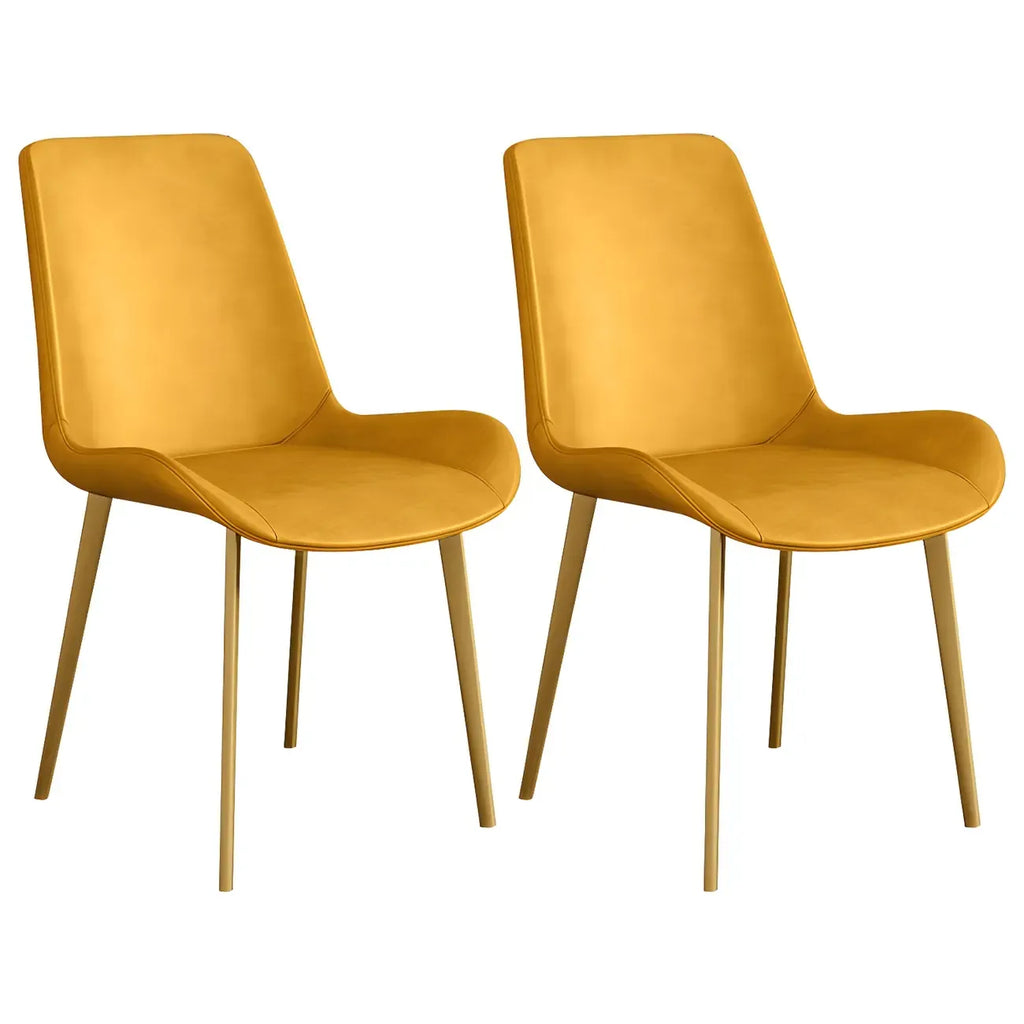 Sloped Armless Leather Upholstered Parsons Dining Chair