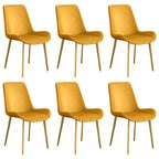Sloped Armless Leather Upholstered Parsons Dining Chair