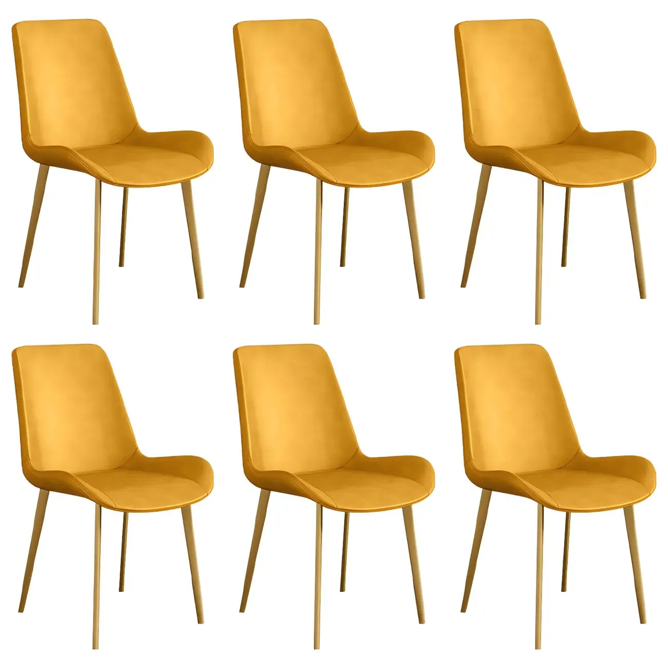 Sloped Armless Leather Upholstered Parsons Dining Chair