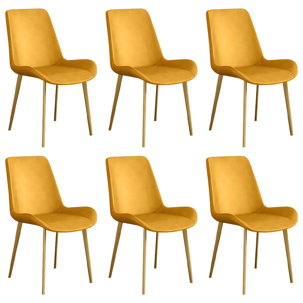 Sloped Armless Leather Upholstered Parsons Dining Chair