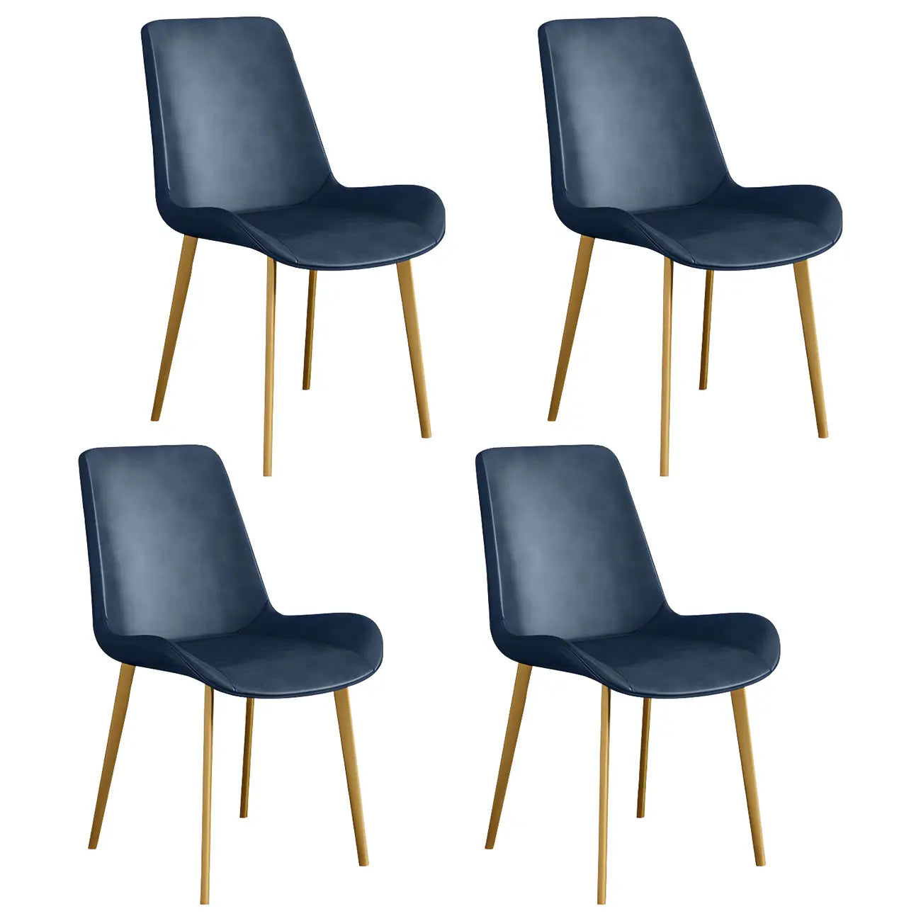 Sloped Armless Leather Upholstered Parsons Dining Chair