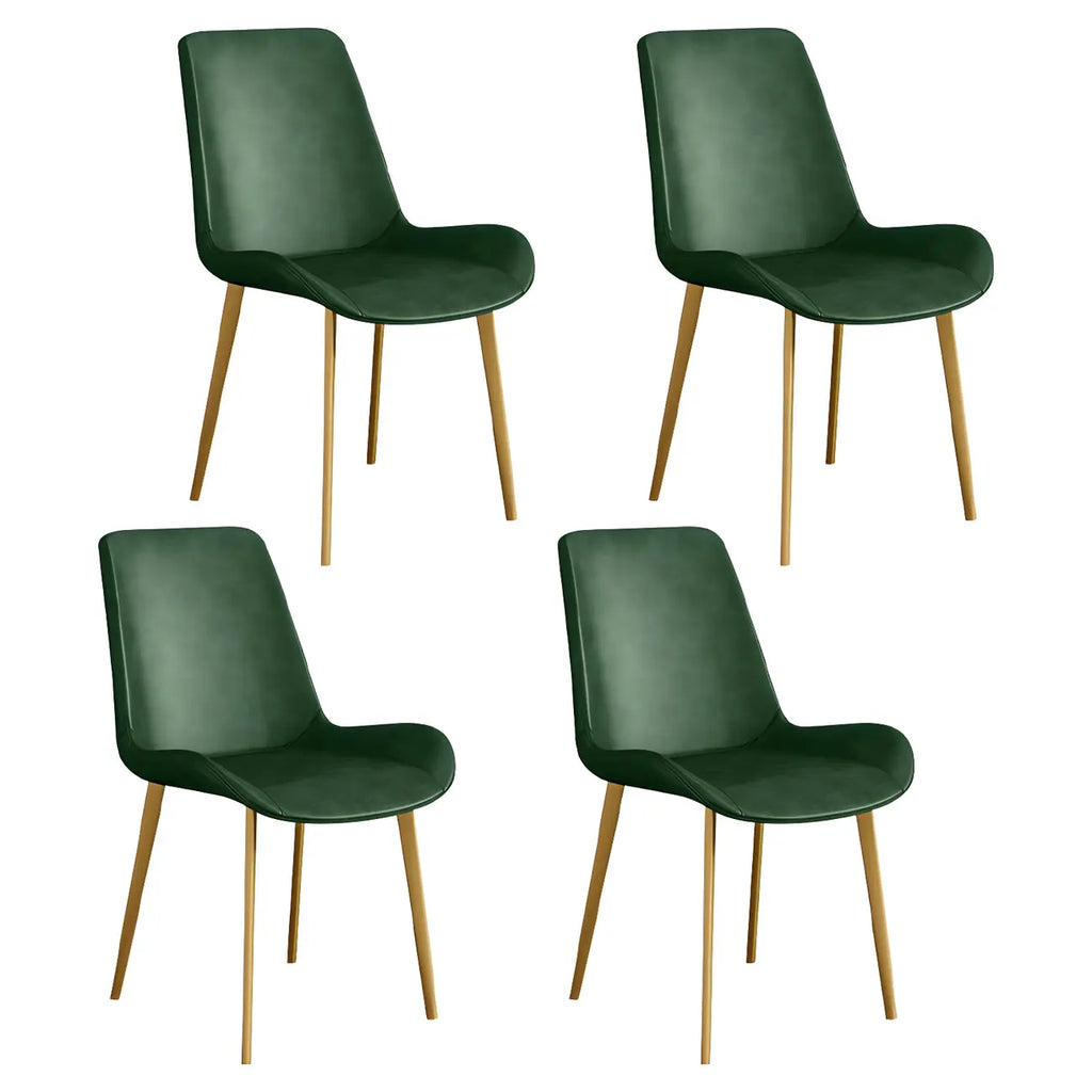 Sloped Armless Leather Upholstered Parsons Dining Chair