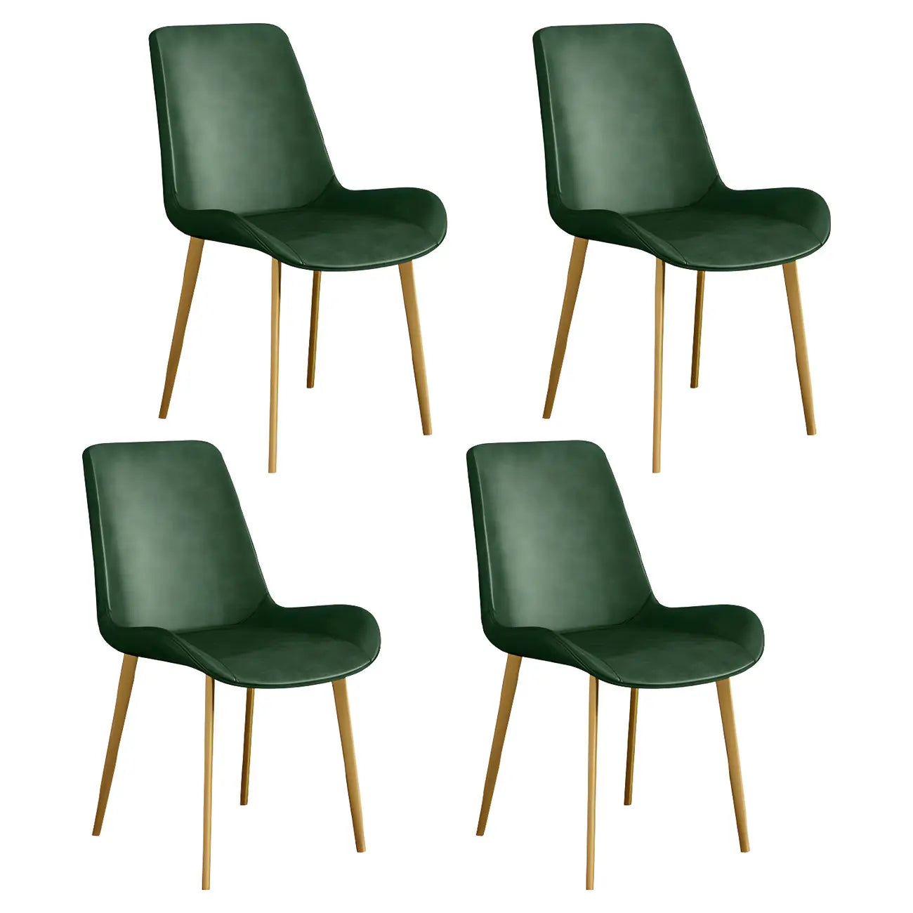 Sloped Armless Leather Upholstered Parsons Dining Chair