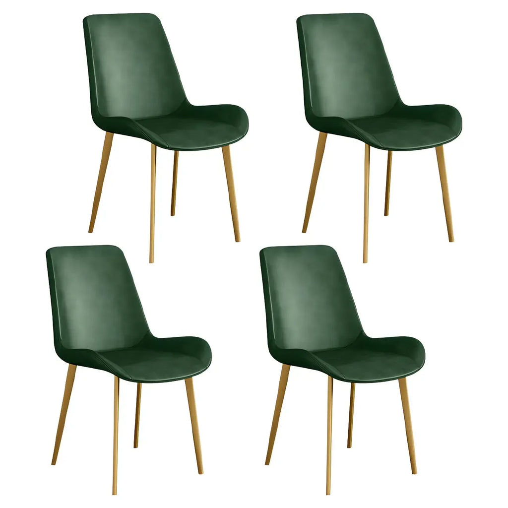 Sloped Armless Leather Upholstered Parsons Dining Chair