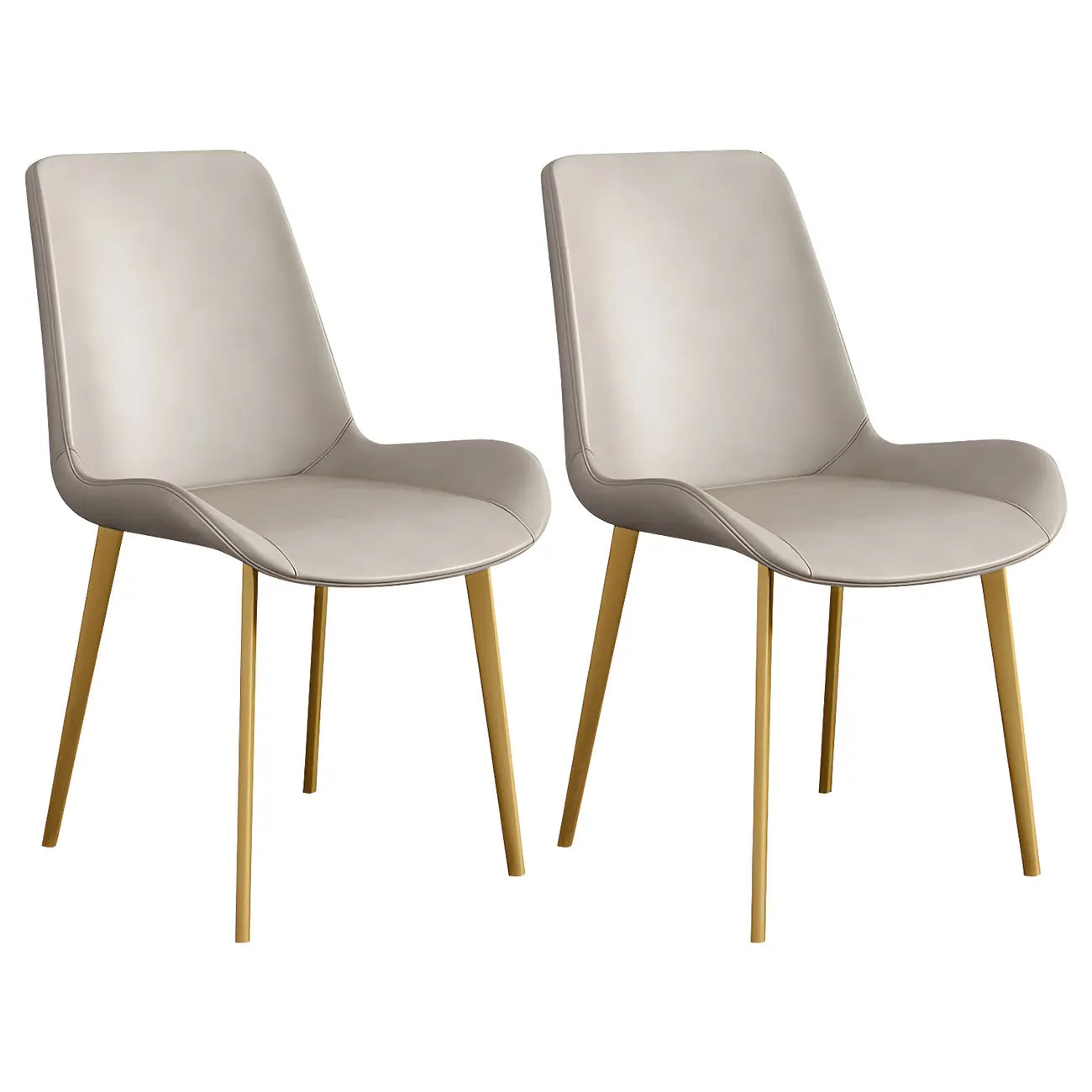 Sloped Armless Leather Upholstered Parsons Dining Chair