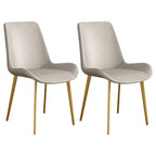 Sloped Armless Leather Upholstered Parsons Dining Chair
