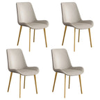 Sloped Armless Leather Upholstered Parsons Dining Chair