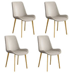 Sloped Armless Leather Upholstered Parsons Dining Chair