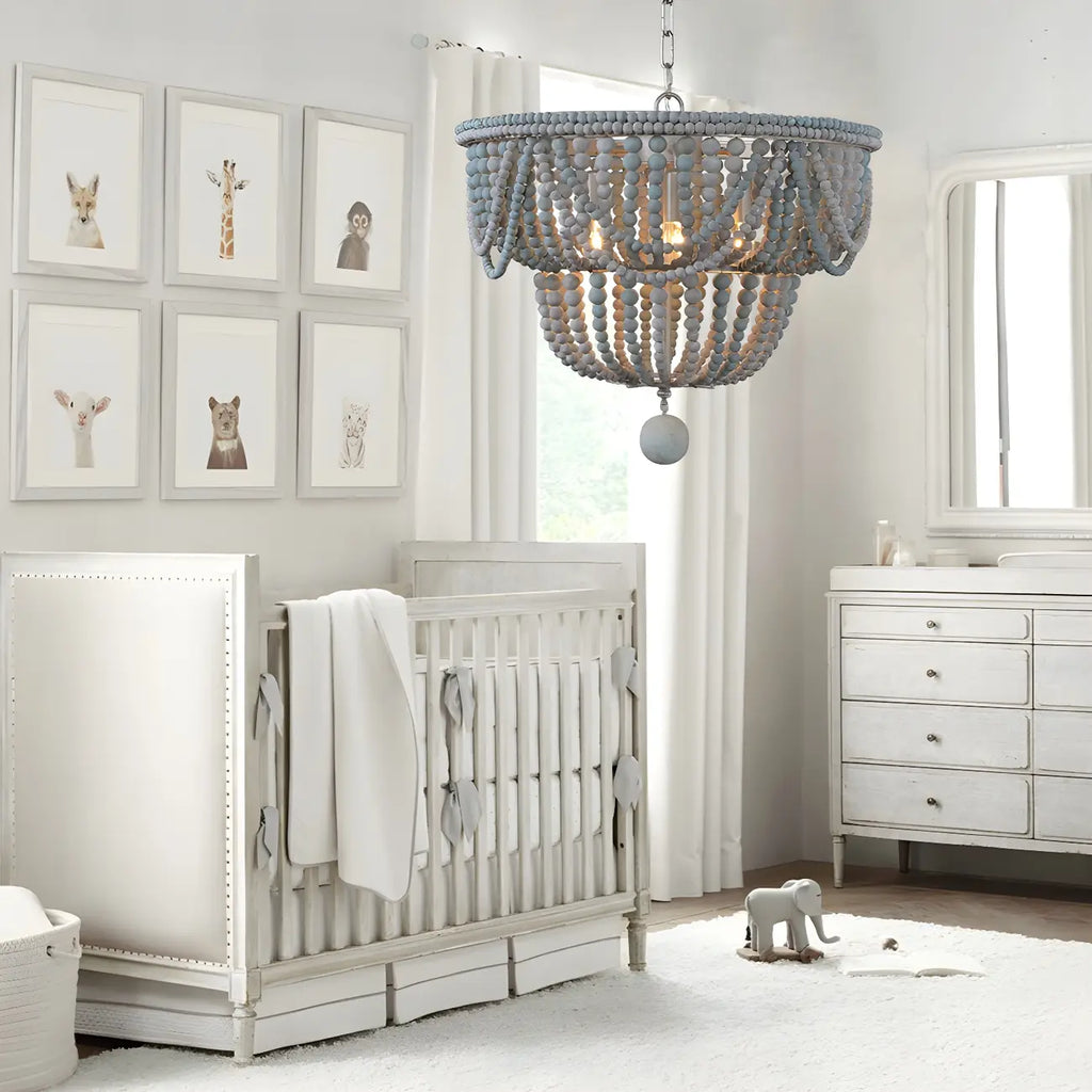 Bohemian Blue 4-Light Adjustable Hanging Chandelier