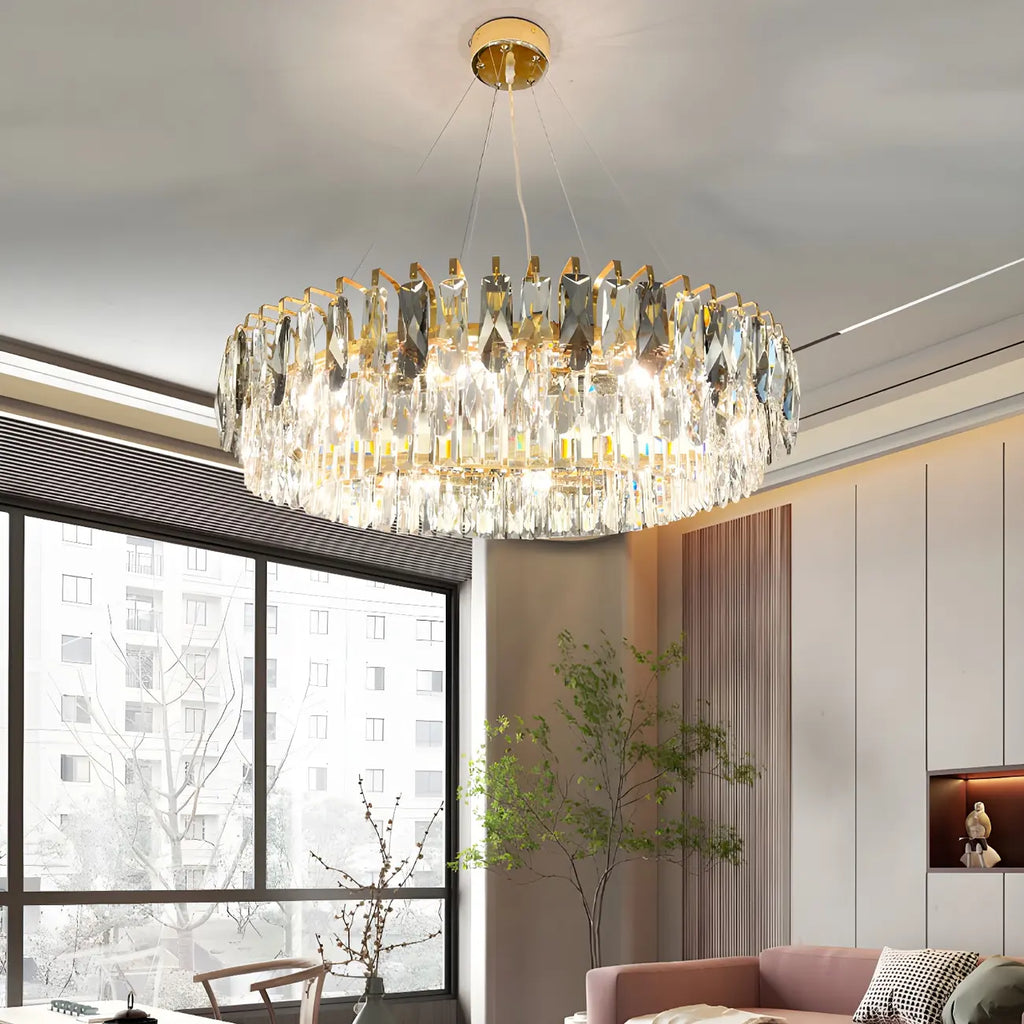 Elegant Modern Oval Clear Crystal Chandelier
