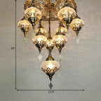Bronze Crystal Glass Chandelier Ornament Unique Design