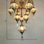 Bronze Crystal Glass Chandelier Ornament Unique Design