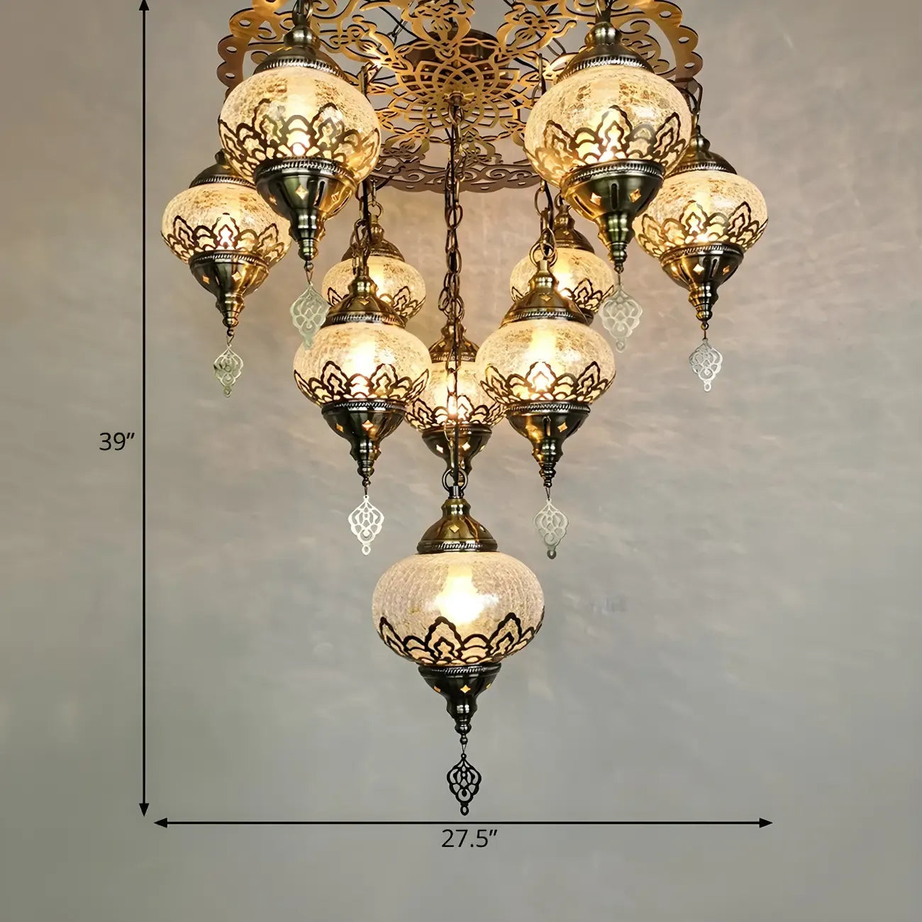 Bronze Crystal Glass Chandelier Ornament Unique Design