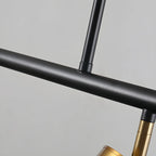 5-Light Modern Black/Gold Metal Cylinder Island Ceiling Light