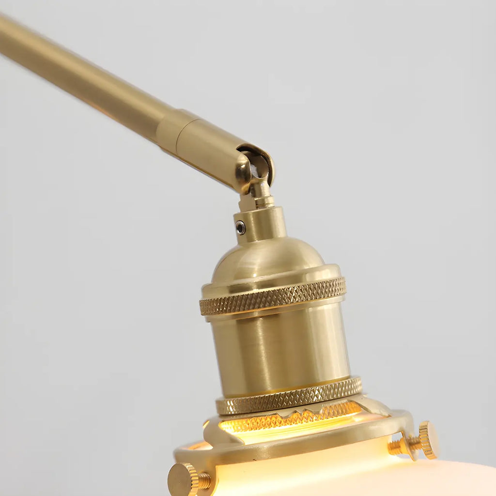 Classic Gold Metal Swing Arm Ceramics Shade Wall Light