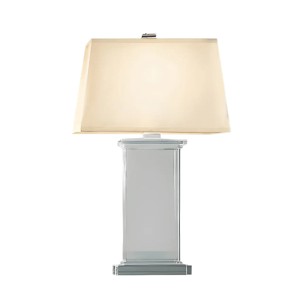 Elegant Rectangular Crystal Fabric Shade LED Table Lamp