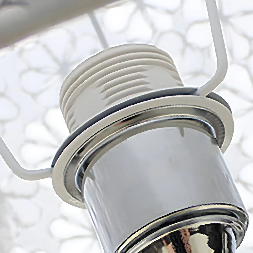 2-Light Silver Swing Arm Fabric Shade Wall Light