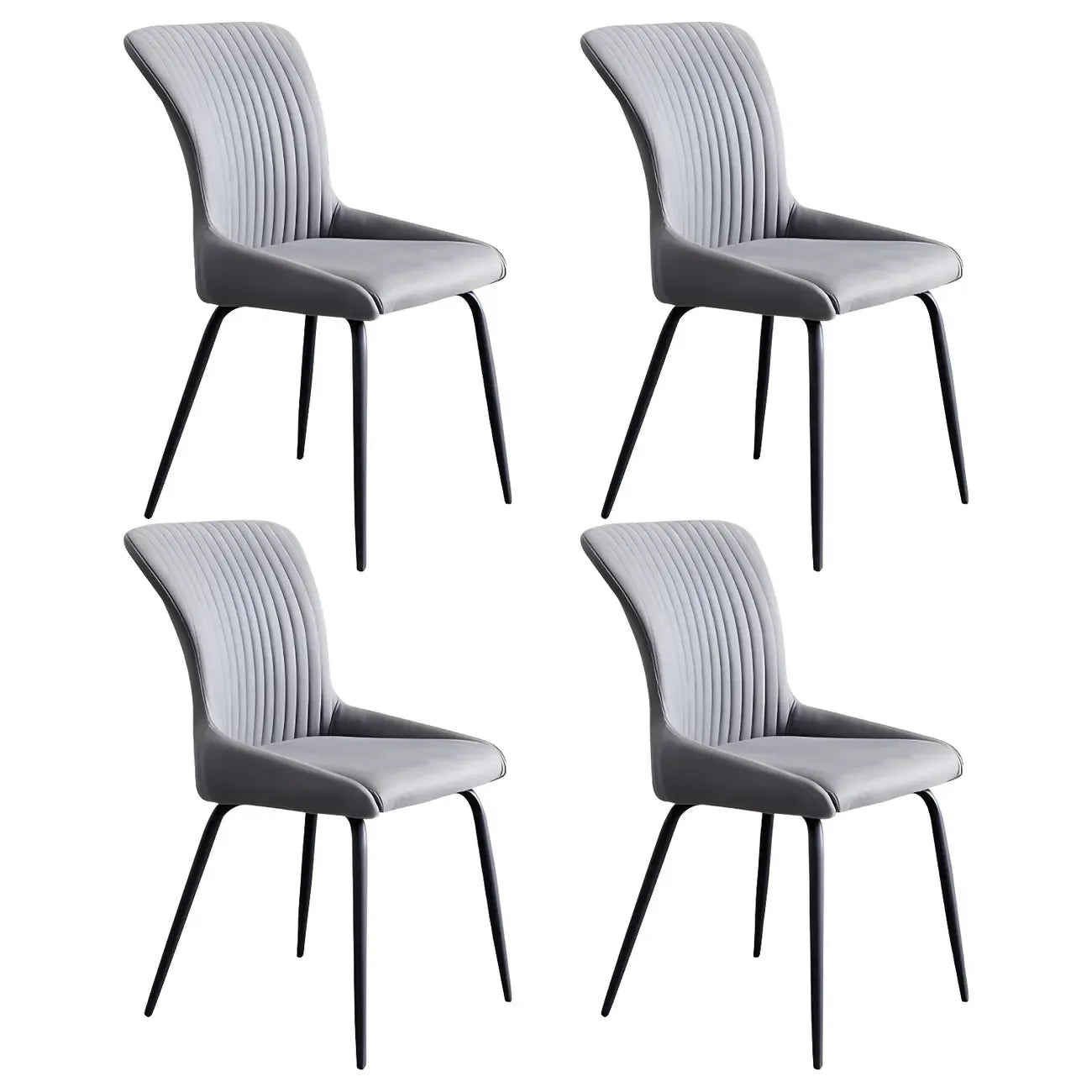 Industrial Dark Gray Armless Kitchen Dining Chairs