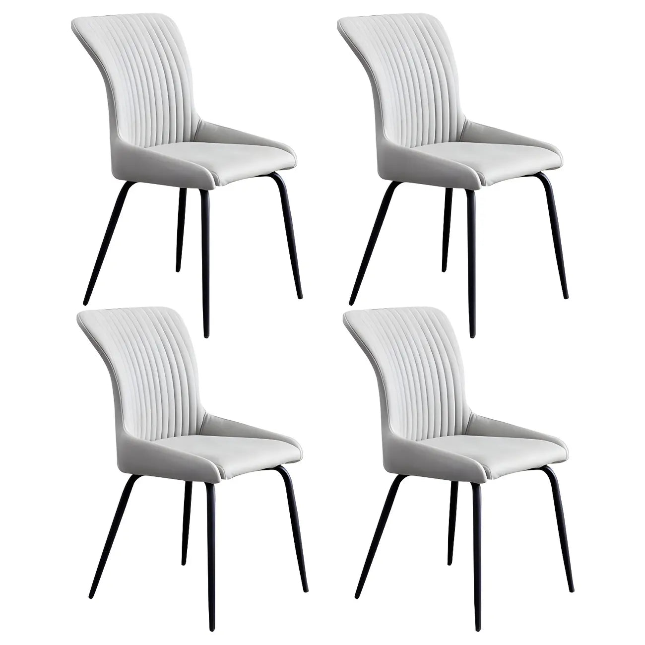 Industrial Dark Gray Armless Kitchen Dining Chairs