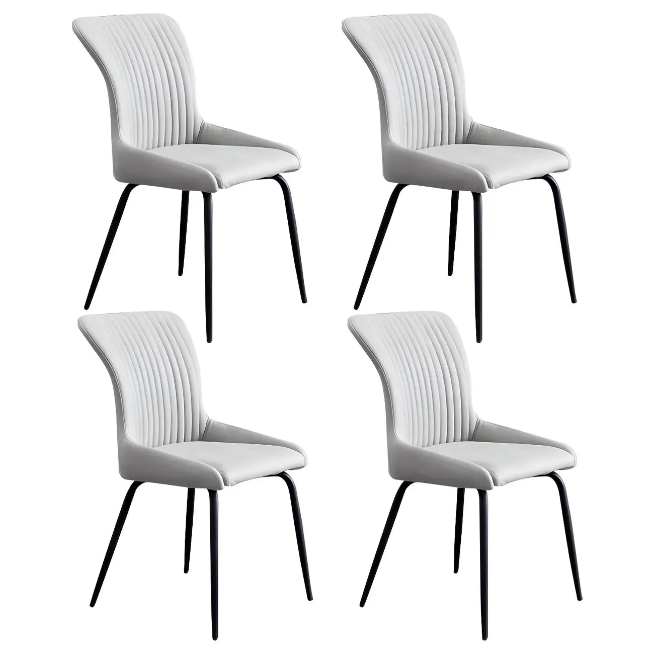 Industrial Dark Gray Armless Kitchen Dining Chairs