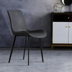 Industrial Modern Dining Chairs Set of 2 with Leather Upholstery