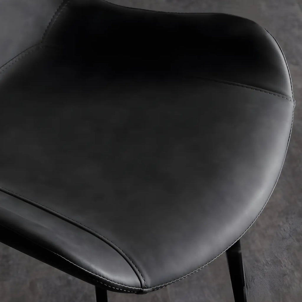 Industrial Modern Dining Chairs Set of 2 with Leather Upholstery