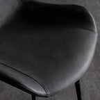 Industrial Modern Dining Chairs Set of 2 with Leather Upholstery