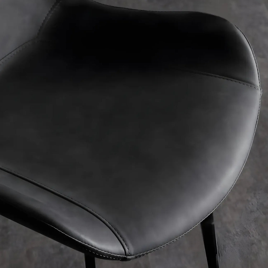 Industrial Modern Dining Chairs Set of 2 with Leather Upholstery