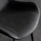 Industrial Modern Dining Chairs Set of 2 with Leather Upholstery