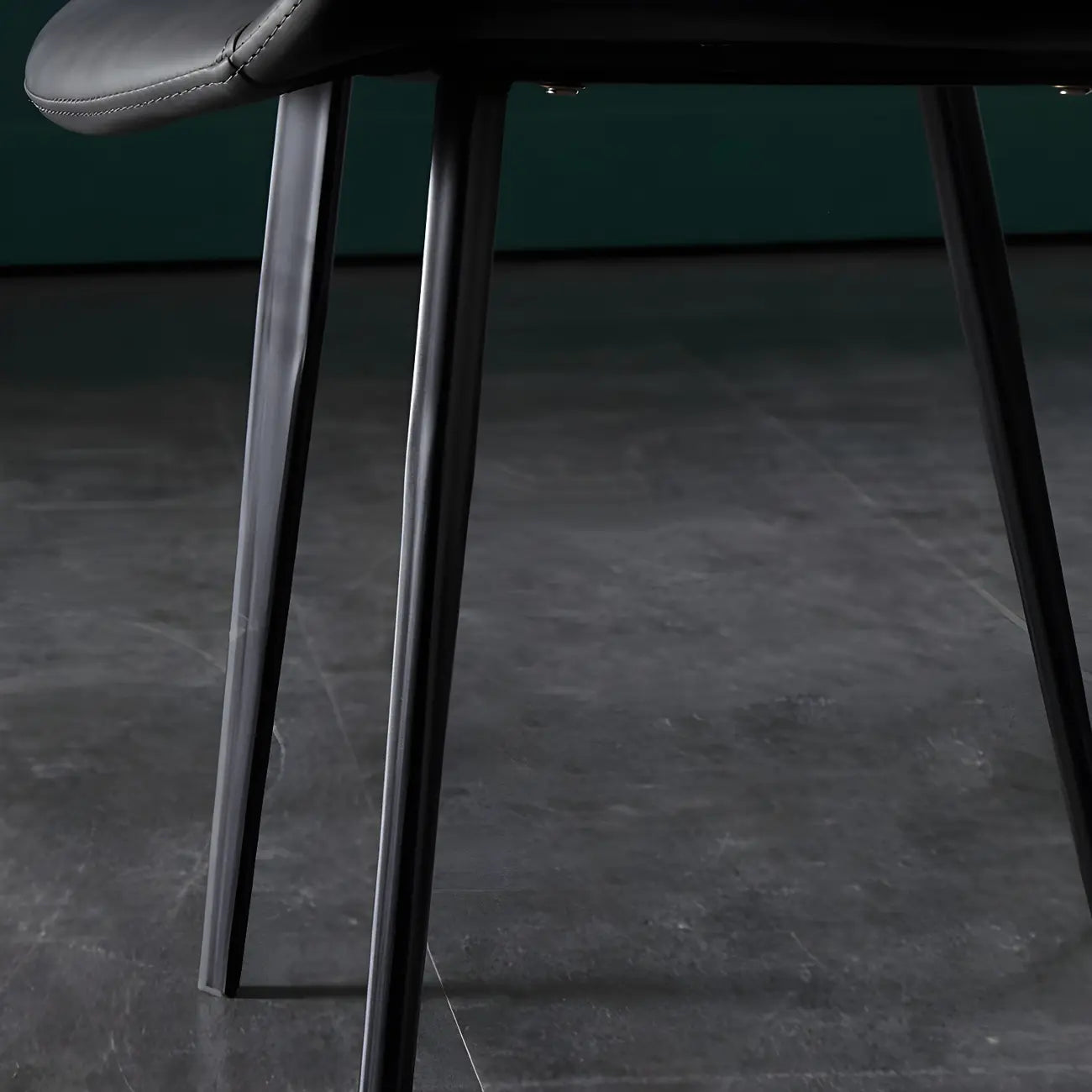 Industrial Modern Dining Chairs Set of 2 with Leather Upholstery